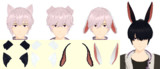 【MMDアクセサリ配布】ケモ耳四種