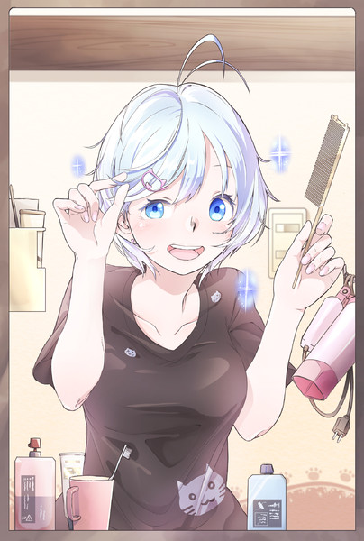 春服に向けて髪のセット練習をするシロちゃん キタ さんのイラスト ニコニコ静画 イラスト