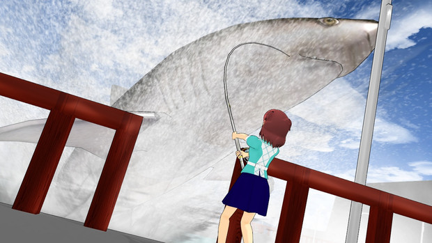 27ｍのかまぼこ サメ を釣る美咲さん ダークぴゅあｐ ばにあみるる さんのイラスト ニコニコ静画 イラスト