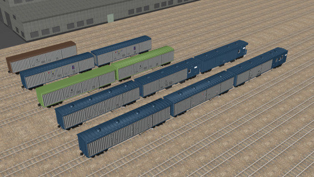 モデル配布 パレット式貨車 荷物車セット Mmd鉄道 ざ さんのイラスト ニコニコ静画 イラスト