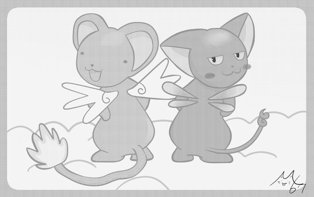 ケロちゃんとスッピー白黒バージョン マリルイ Marirui さんのイラスト ニコニコ静画 イラスト