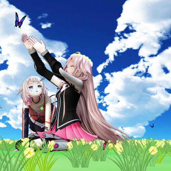 見てみて 綺麗な蝶々だよ はつねらふぃ さんのイラスト ニコニコ静画 イラスト