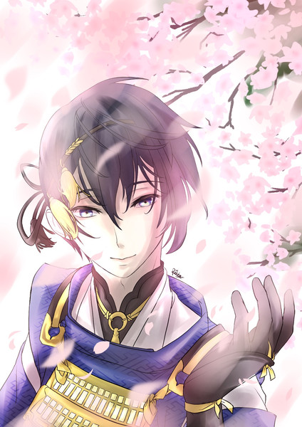 桜吹雪 刀剣乱舞 三日月さん さつき与太 さんのイラスト ニコニコ静画 イラスト