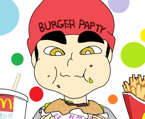 ハンバーガーを食べる大学生小学生vtuber シジミ さんのイラスト ニコニコ静画 イラスト