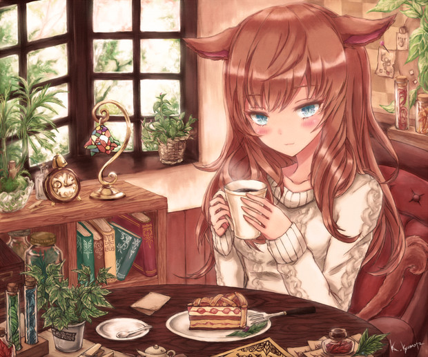 けもみみ喫茶スタイル 九本抗介 さんのイラスト ニコニコ静画 イラスト