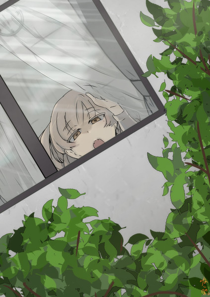 窓から覗く少女 ねこ閑 さんのイラスト ニコニコ静画 イラスト
