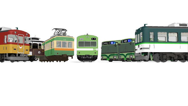 京都を走る乗り物たち カート電車 上方電車 さんのイラスト