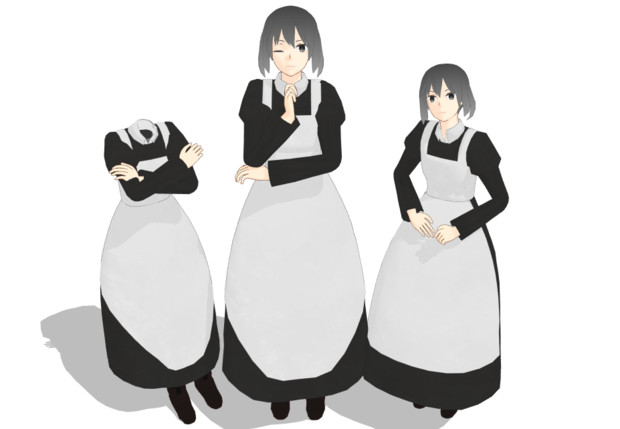 Mmd Omf8 メイドさんモデル モデル 衣装配布 なゆ太 さんのイラスト ニコニコ静画 イラスト