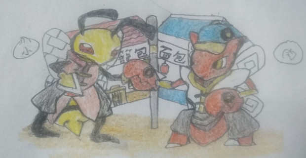 ハッサム(ユン衣装)とスピアー(ヤン衣装)