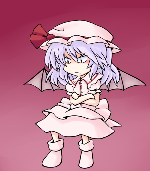 高い所に座って周囲の様子をうかがうレミリア 216 さんのイラスト ニコニコ静画 イラスト
