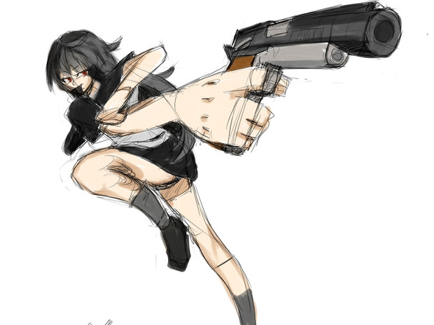 銃と女 生徒氏名 さんのイラスト ニコニコ静画 イラスト