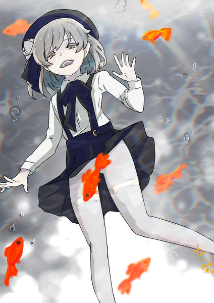 水中 少女 金魚 ねこ閑 さんのイラスト ニコニコ静画 イラスト