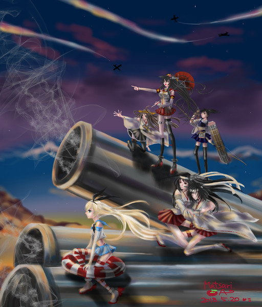 描いてみた 戦場の艦娘たち 我夜戦ニ突入ス ぽんぽん まつり さんのイラスト ニコニコ静画 イラスト