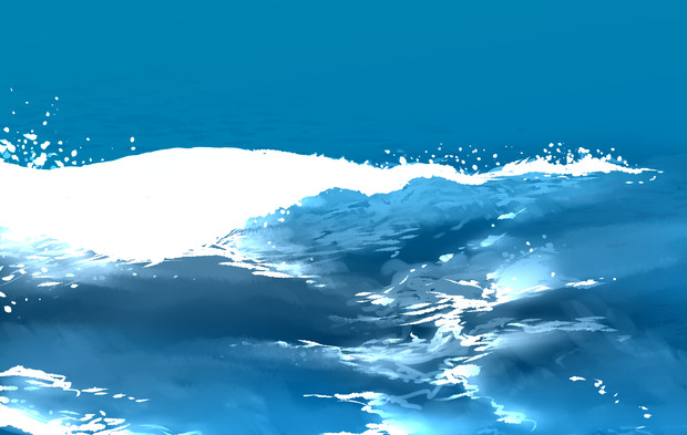 波と海の背景イラスト素材