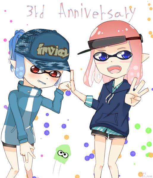 イカちゃん スプラトゥーン3周年絵 くとふち さんのイラスト ニコニコ静画 イラスト