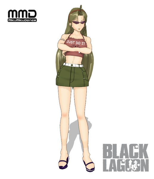 Mmdブラック ラグーン エダ私服バージョン モデル配布 まめる さんのイラスト ニコニコ静画 イラスト