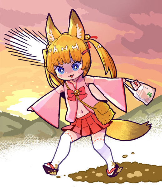 田舎なので足元に泥が付く狐娘 Kさん さんのイラスト ニコニコ静画 イラスト