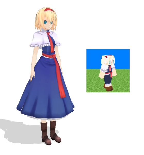 Minecraft 東方 改良にがもん風 アリス マーガトロイド スキン Cz500c さんのイラスト ニコニコ静画 イラスト