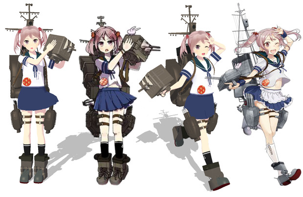 漣 Mmd艦これ改造モデル 比較 左頬槭樹式 改変 木村天祐 さんのイラスト ニコニコ静画 イラスト