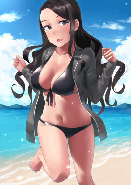 水着パーカー姉さん 緑茶みち さんのイラスト ニコニコ静画 イラスト