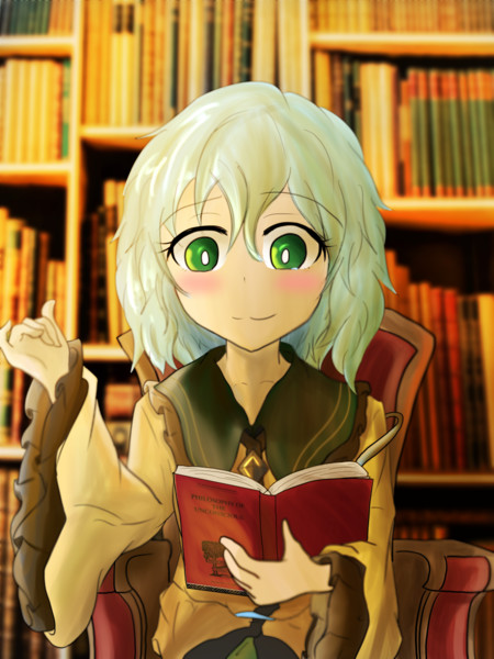図書館で