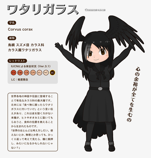 カラスのオリフレs ワタリガラス ニコニコ静画 イラスト