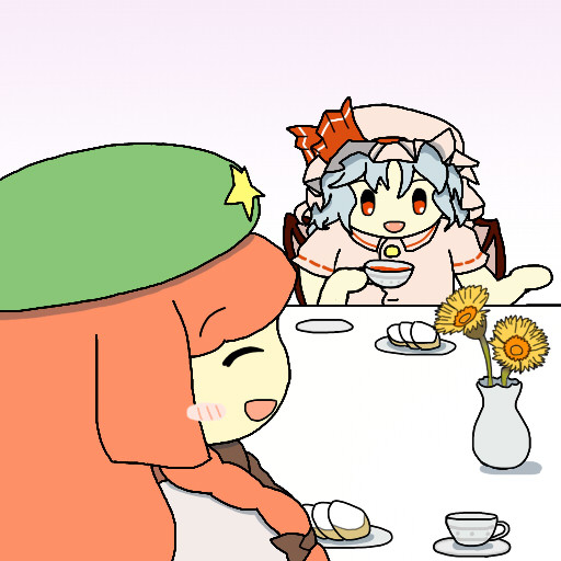 お嬢様と美鈴のお茶会 Chai さんのイラスト ニコニコ静画 イラスト