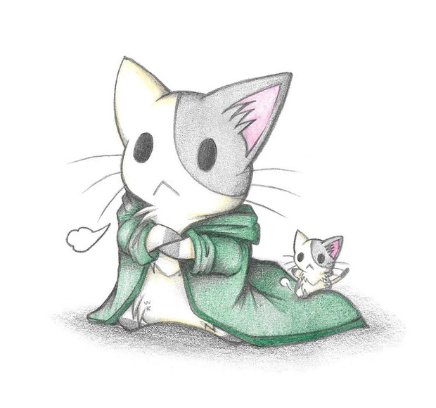 コートを羽織るにゃんこ わにねこwithくまこ さんのイラスト ニコニコ静画 イラスト