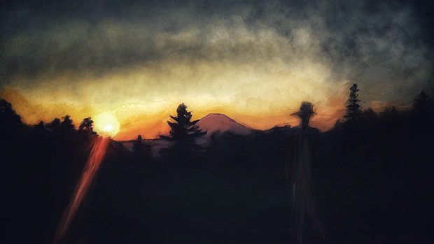 夕焼けと旅人 黄金 さんのイラスト ニコニコ静画 イラスト