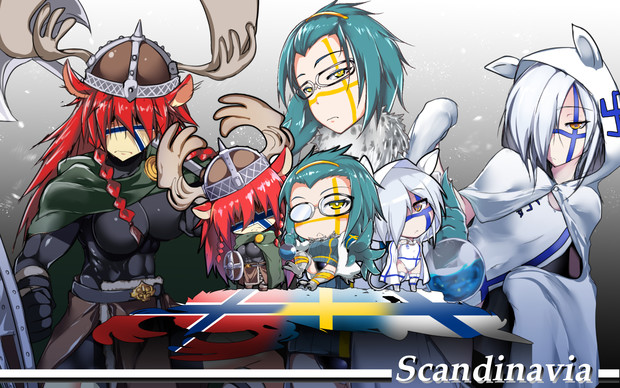 スカンジナビア クロス 北欧３国 龍トウ さんのイラスト ニコニコ静画 イラスト