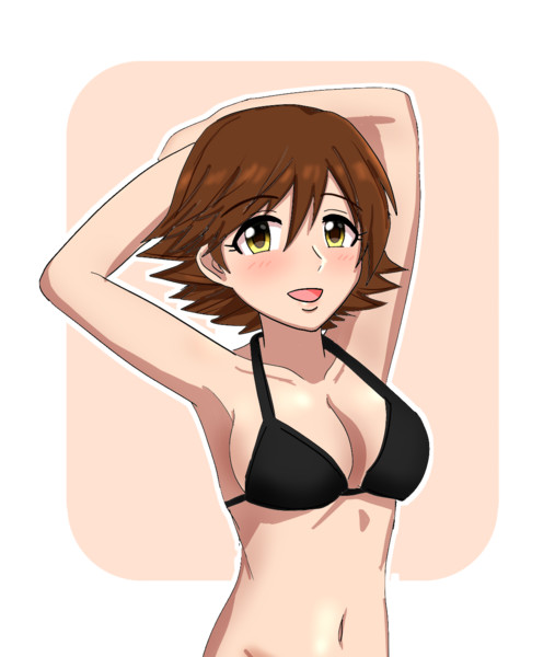 黒水着未央ちゃん まるぬ さんのイラスト ニコニコ静画 イラスト
