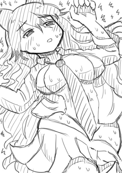 暑さに負けて服を脱ぐ気力が尽きた所を怒られてしまったキタキツネ お紅茶が丘 さんのイラスト ニコニコ静画 イラスト