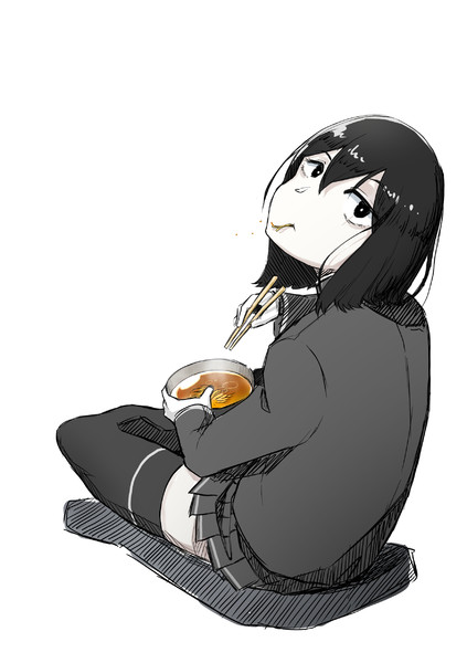 昼飯にカップ麺を食べるあきつ丸 ハミタ さんのイラスト ニコニコ静画 イラスト
