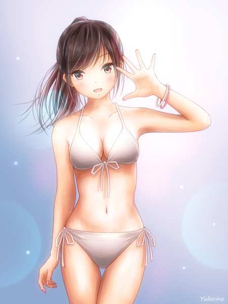 ポニーテールの女の子 ビキニ水着 ゆるびね さんのイラスト ニコニコ静画 イラスト