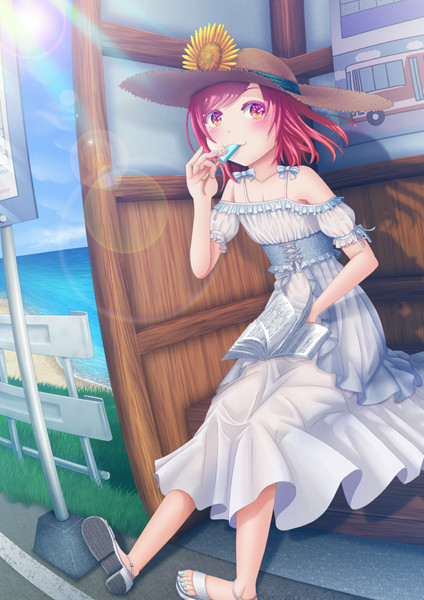 夏のバス停にて Mia さんのイラスト ニコニコ静画 イラスト
