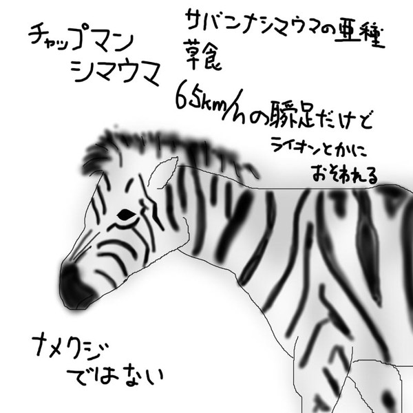 どうぶつ図鑑 チャップマンシマウマ 飴猫亭大吉 さんのイラスト ニコニコ静画 イラスト