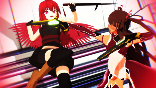 Mmd 魔族ユキカゼvs普通のninja颯 凛能多 さんのイラスト ニコニコ静画 イラスト