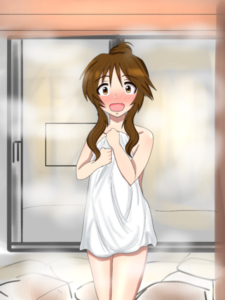 温泉でpと混浴とわかったときの藍子ちゃん まるぬ さんのイラスト ニコニコ静画 イラスト