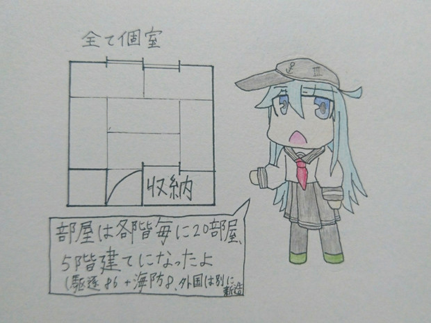 駆逐艦娘 海防艦娘寮の部屋間取り ガロナット さんのイラスト ニコニコ静画 イラスト