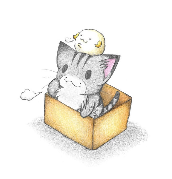 ダンボールに入るにゃんこ わにねこwithくまこ さんのイラスト ニコニコ静画 イラスト
