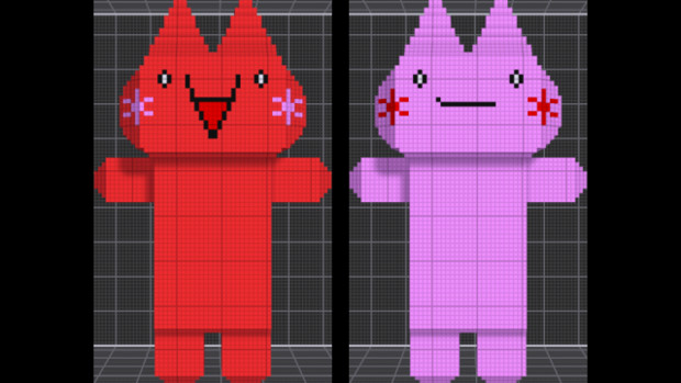 アスキーアート しぃちゃん つーちゃん Nc風カラーリングモデル 3d化計画 Project 仮 さんのイラスト ニコニコ静画 イラスト