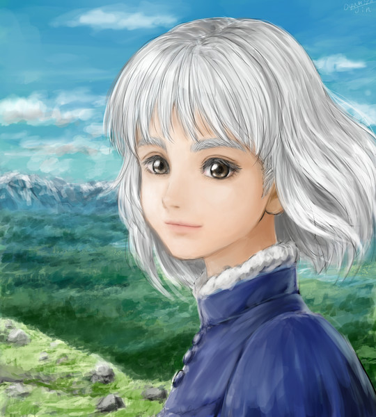 動く城の銀髪の家政婦さん 雄河宮ジン さんのイラスト ニコニコ静画 イラスト