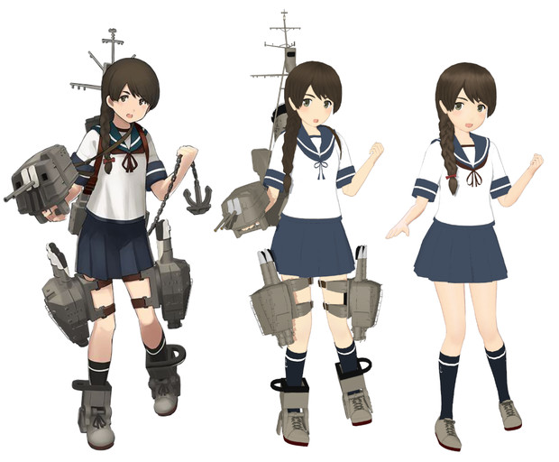 浦波 Mmd艦これ改造モデル 比較 とらはぜフガク式 改変 木村天祐 さんのイラスト ニコニコ静画 イラスト