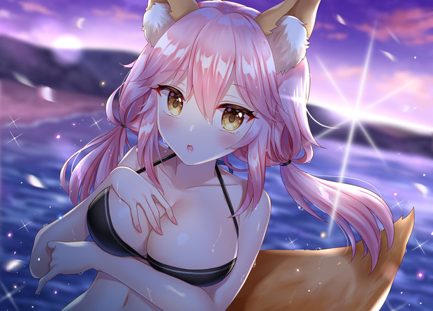 水着タマモと海で遊びたい なぉみ さんのイラスト ニコニコ静画 イラスト