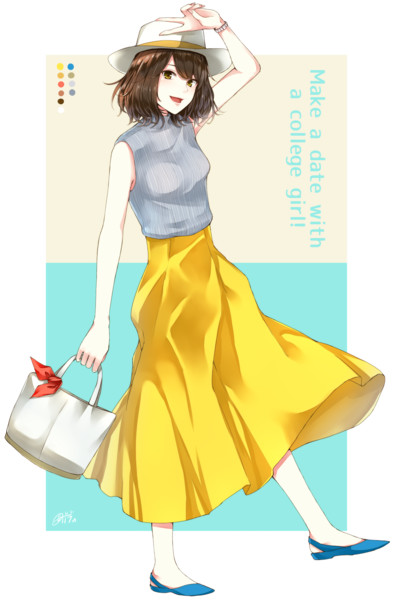 お出かけ女子大生 夏 ダバデぃ さんのイラスト ニコニコ静画 イラスト