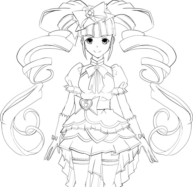 キュアマシュリ 線画 塗り絵用にもw ニコニコ静画 イラスト
