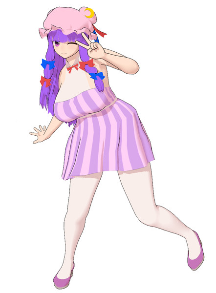 Mmdモデル配布 ぽじお式パチュリーa版 ぽじお さんのイラスト ニコニコ静画 イラスト