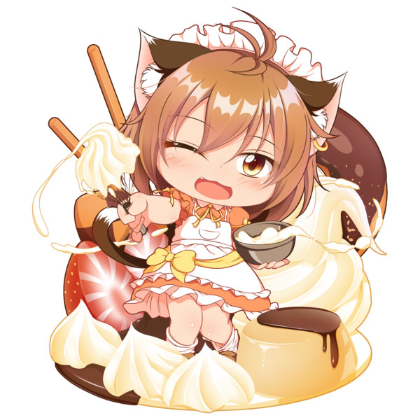 お菓子作っている橙ちゃん デフォルメ くるまい さんのイラスト ニコニコ静画 イラスト