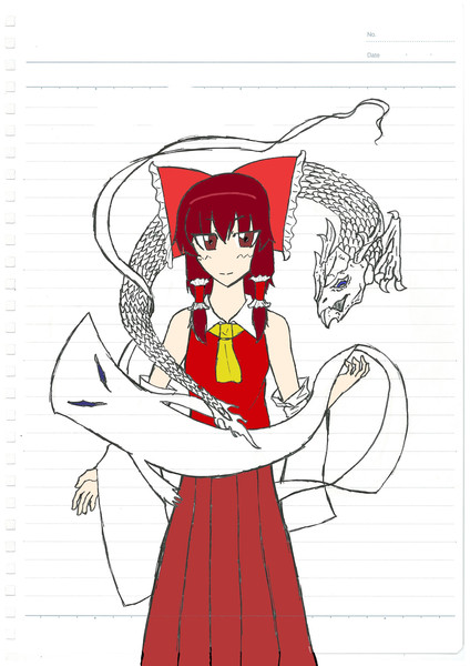 霊夢と一反木綿と白うねり Ojojo おじょじょ さんのイラスト ニコニコ静画 イラスト