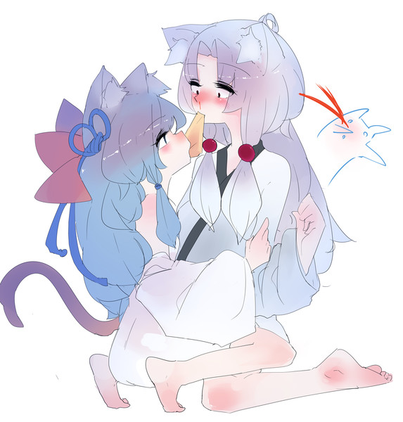 葵猫に油揚げを取られそうになる東北イタコ カルティナ さんのイラスト ニコニコ静画 イラスト